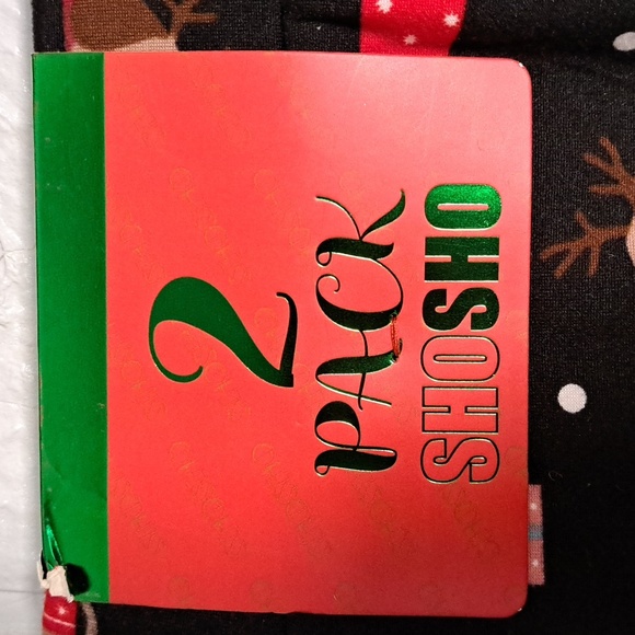 2 Pack ShoSho Leggings Buttery Soft Christmas Dachshund - Picture 5 of 9